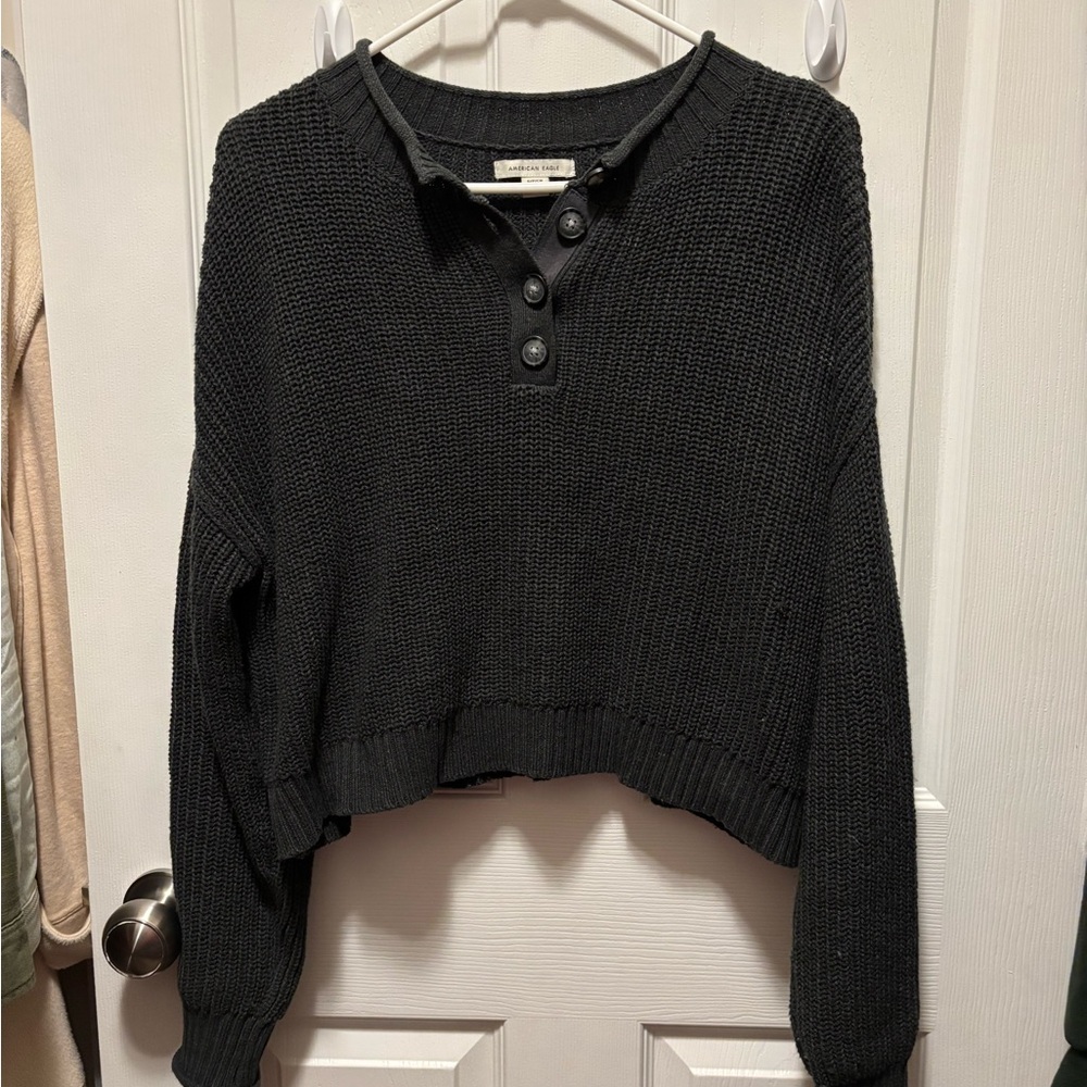 American Eagle Cropped Pullover (Black) - image 1